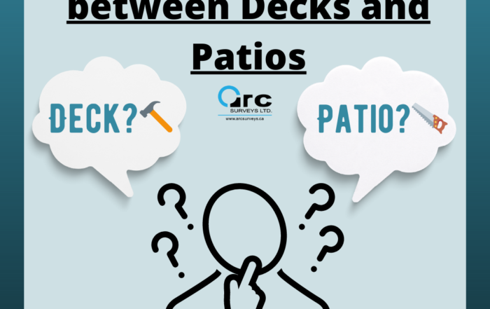Decks, patios, bylaws, things to remember, installation, land surveying, RPR.