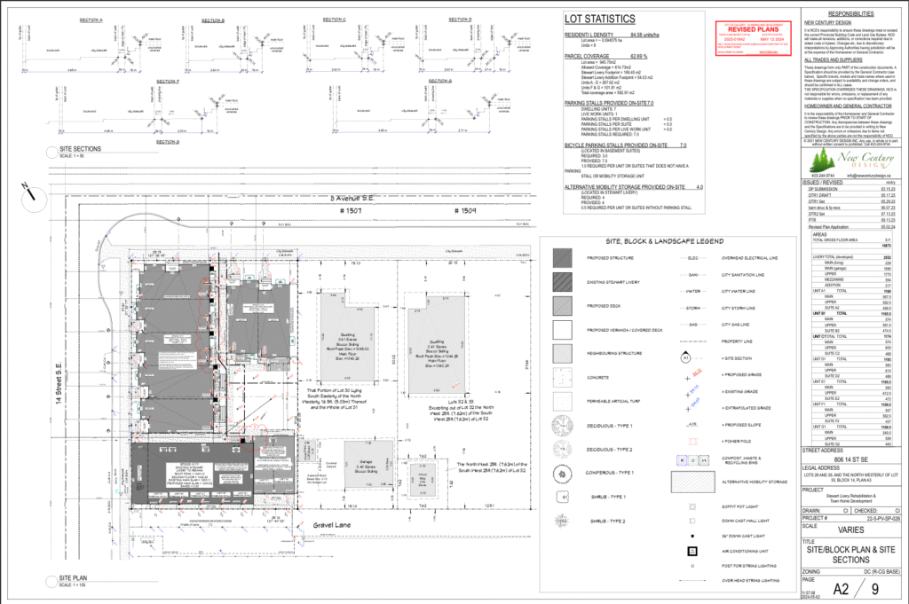 Development permit application and drawings for Inglewood's Stewart Livery Stable 
